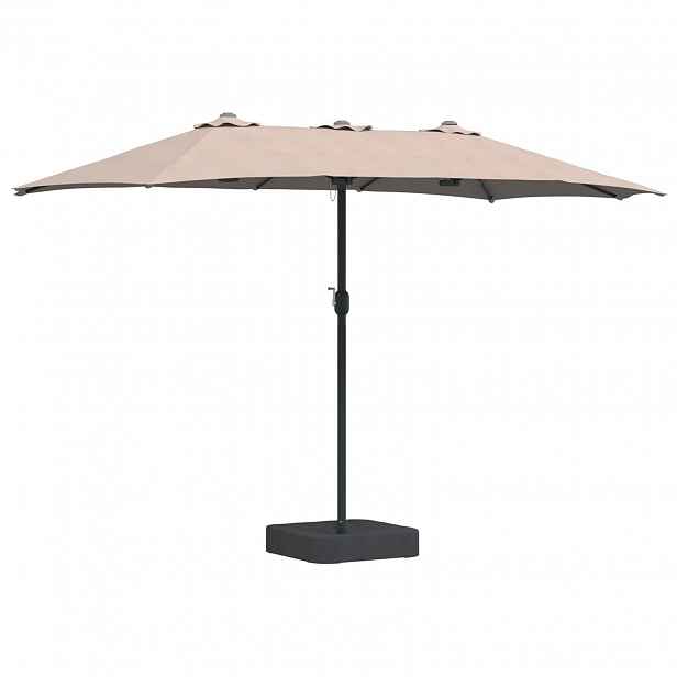 vidaXL Zahradní slunečník 385 x 209 x 244 cm Polyester Taupe