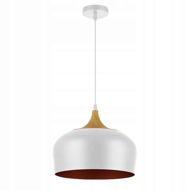 Závěsná Stropní Lampa E27 Loftový Lustr Moderní bílá Zlaté dřevo