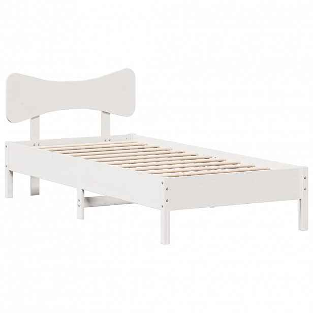 vidaXL Postel bez matrace bílá 100 x 200 cm masivní borovice
