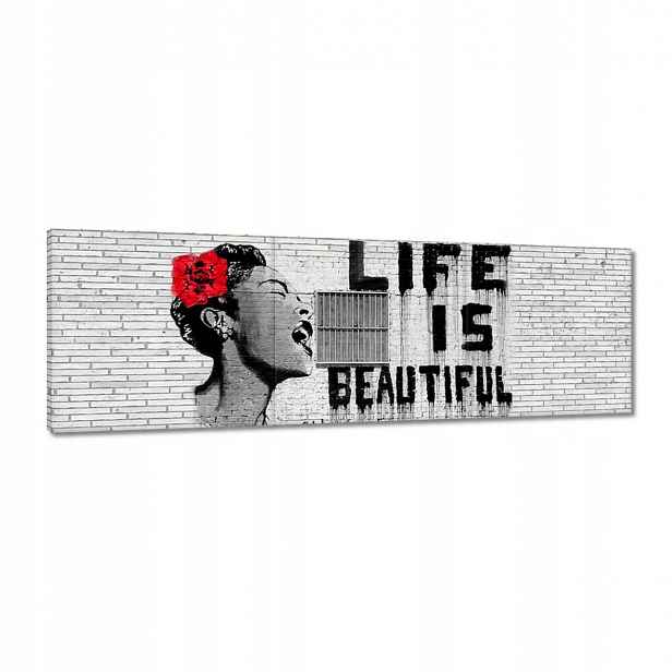 Obrazy 120x40 Banksy Life jsou krásné