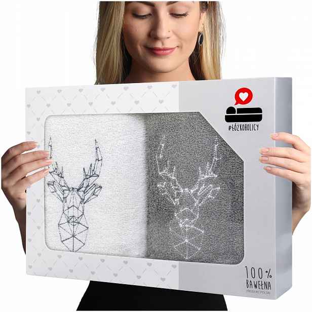 Sada koupelnových ručníků jako dárek, froté, 2 kusy, 70x140, Luba, sada
