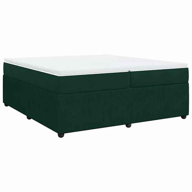 vidaXL Box spring postel s matrací tmavě zelená 200x200 cm samet