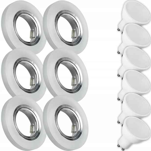 6X Skleněná Lampička Moderní Kulaté Stropní Svítidlo Kolo Silné Sklo Námraza 10W Led Žárovka
