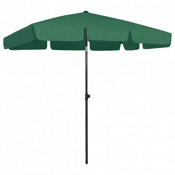 vidaXL Plážový slunečník zelený 200 x 125 cm