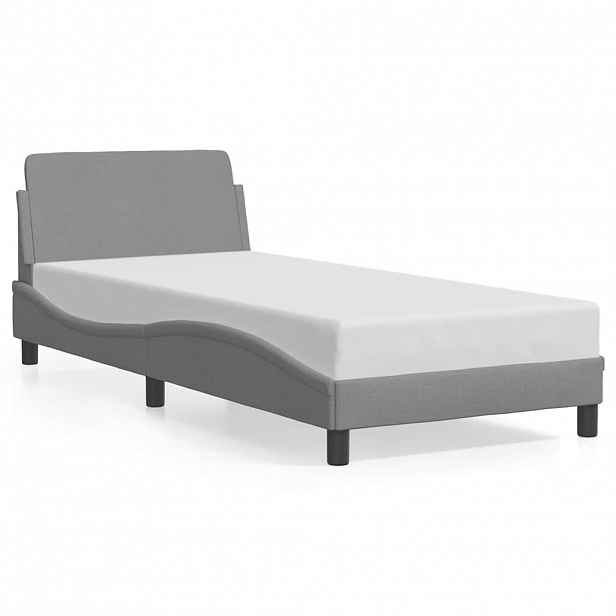 vidaXL Rám postele Dover světle šedá 90 x 190 cm textil