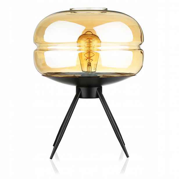 Moderní Designová Stolní Lampa Skleněná Noční Lampa E27 Loft Retro
