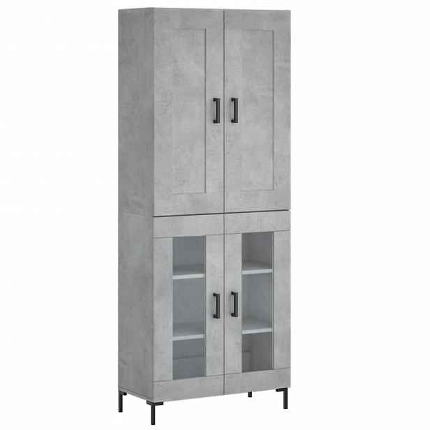 vidaXL Skříň highboard betonově šedá 69,5x34x180 cm kompozitní dřevo