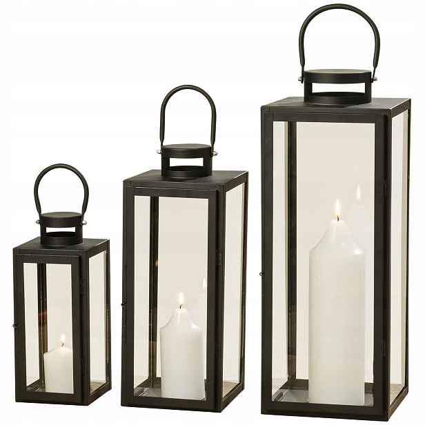 Dekorativní Lampa Sada 3 Kusů Kovová Skleněná Vnitřní