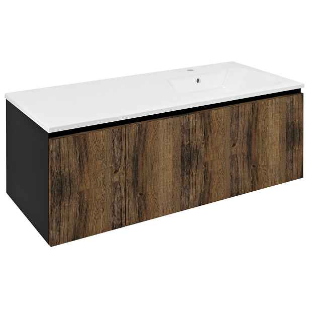 Sapho LOREA skříňka 120x46x51,5cm (30+90cm), pravá, dub collingwood/černá mat