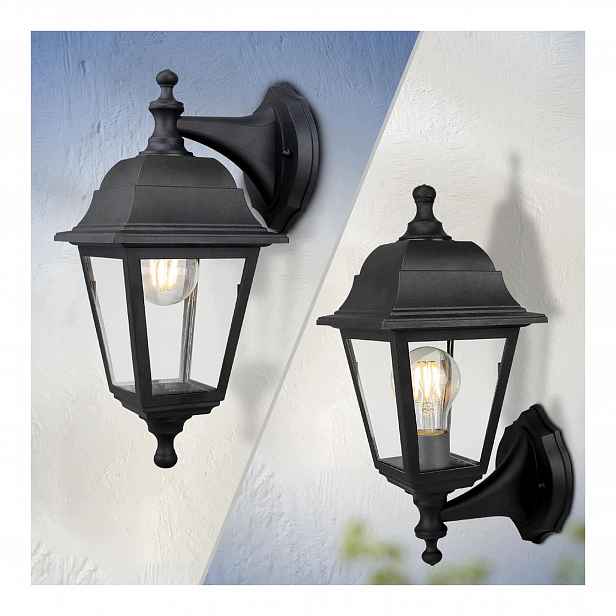 Venkovní nástěnná lampa IP65, zahradní nástěnné svítidlo, černá, E27 25W