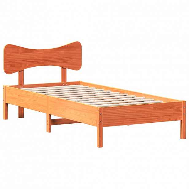 vidaXL Postel bez matrace voskově hnědá 100 x 200 cm masivní borovice