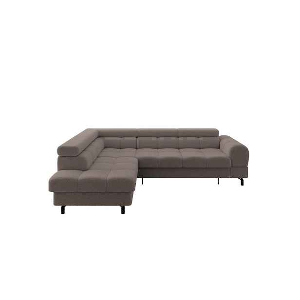 ALTDECOR ROHOVÁ SEDAČKA s funkcí spaní otomana vlevo LUMA-L 272x203x70 hnědá buklé