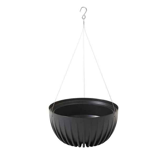 HowHomely Závěsný květináč STRIPPED ECO 24 cm černý