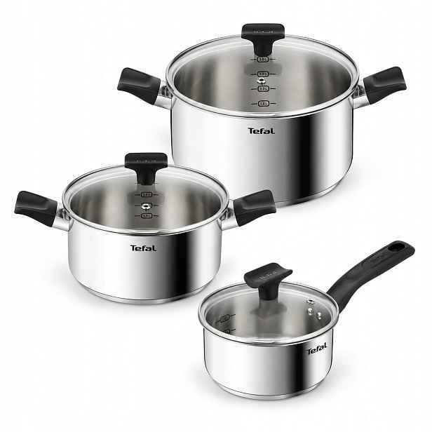 Sada hrnců Tefal Delicious 6 ks ocel 18/10 na indukci s poklicemi