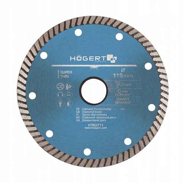 tenký Diamantový kotouč Hogert HT6D716 200 mm