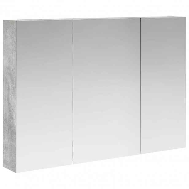 vidaXL Koupelnová zrcadlová skříň Betonově šedá 100 x 14,5 x 70 cm
