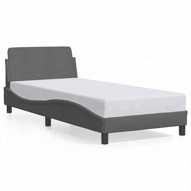 vidaXL Rám postele Dover tmavě šedá 90 x 190 cm textil