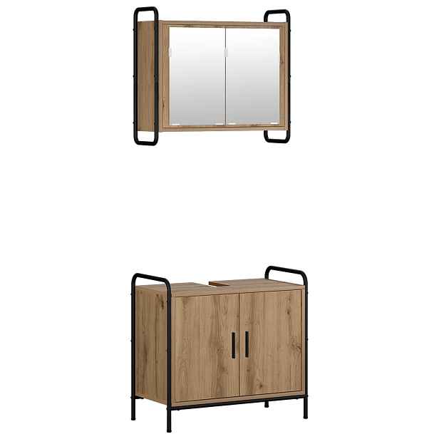 vidaXL Sada koupelnových skříněk 2 ks Dub artisan 65,5 x 34 x 61 cm
