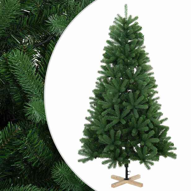 vidaXL Umělý vánoční stromeček 210 cm PVC a masivní borové dřevo