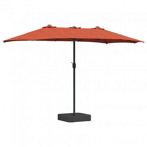 vidaXL Zahradní slunečník Cihlová 385 x 209 x 244 cm Polyester