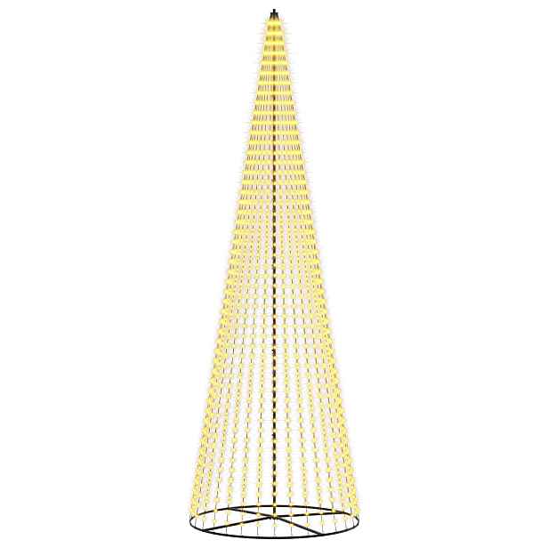 vidaXL LED vánoční strom 485 cm 1632 LED Teplá bílá Železo Černá