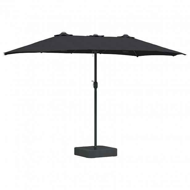vidaXL Zahradní slunečník Černá 385 x 209 x 244 cm Polyester