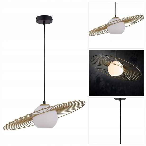 Závěsná lampa zlatá Sol nastavitelná do obývacího pokoje, moderní Sigma Lighting