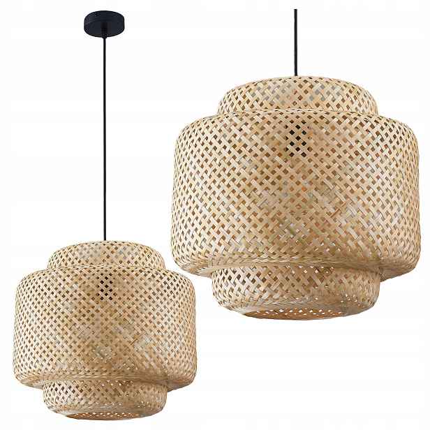 Závěsné Stropní Svítidlo Zwis E27 béžová Bamboo Natural Sanico Goldlux