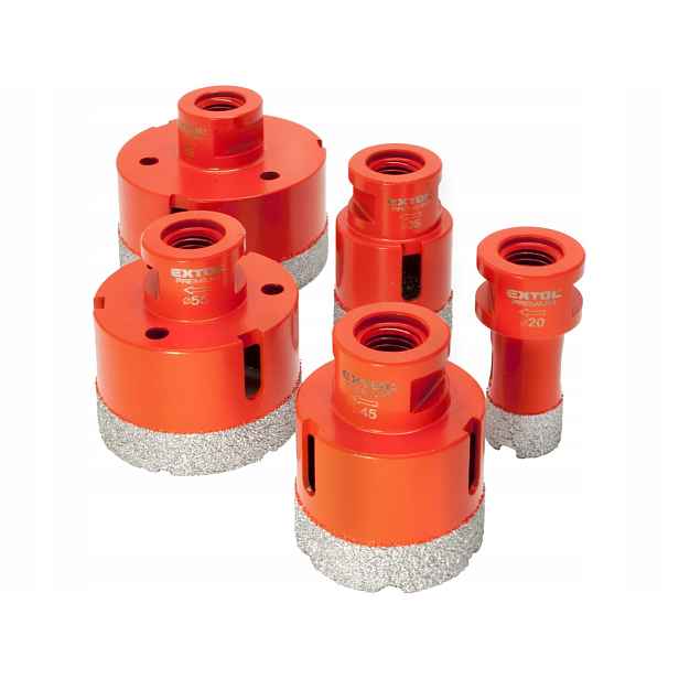 Sada Diamantových Děrovačů Na glazuru M14 20-35-45-55-68 mm