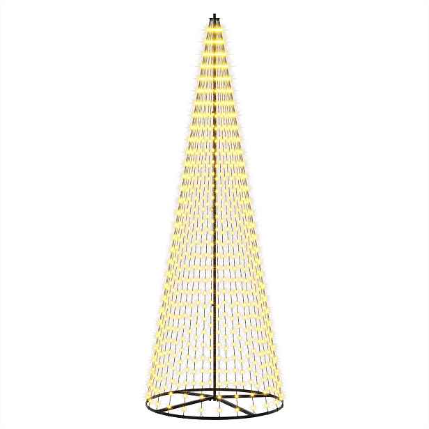vidaXL LED vánoční strom 285 cm 744 LED Teplá bílá Železo Černá