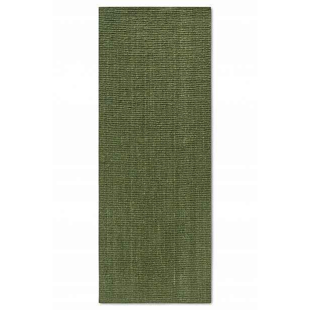 Běhoun jutový do obývacího pokoje-přechod 80x300 cm, přírodní barva zelená khaki