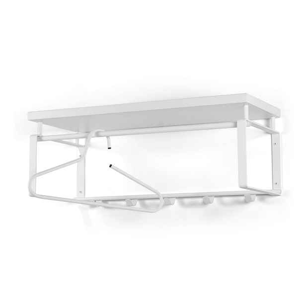 Bílý kovový nástěnný věšák s poličkou 70 cm Rex – Spinder Design