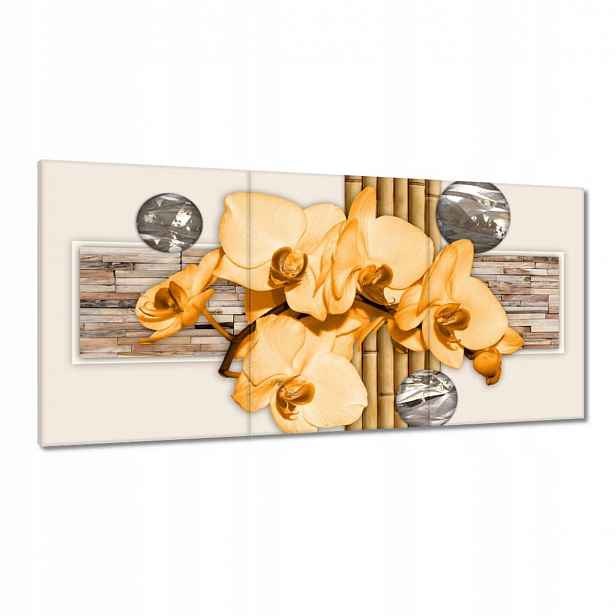 Obrazy 120x60 Oranžový orchidej