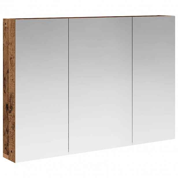 vidaXL Koupelnová zrcadlová skříň Staré dřevo 100 x 14,5 x 70 cm