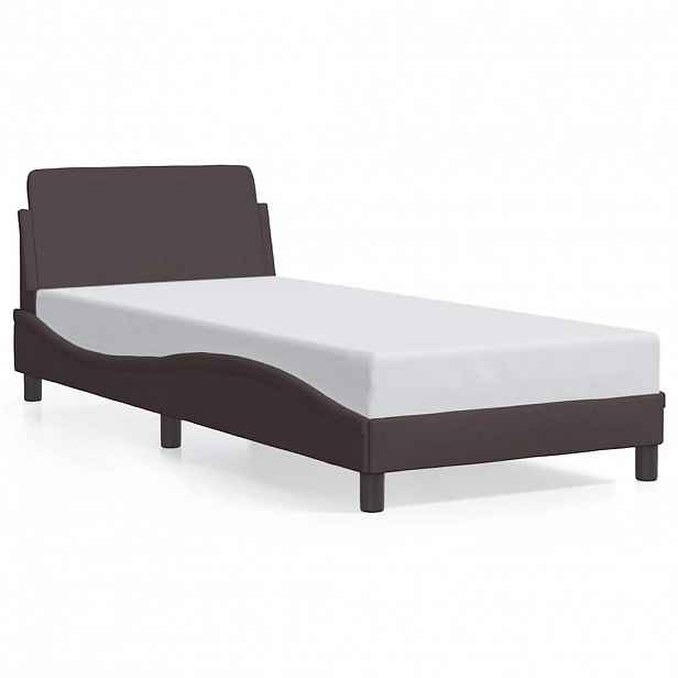 vidaXL Rám postele Dover tmavě hnědá 90 x 190 cm textil