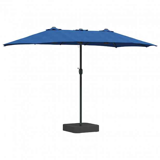 vidaXL Zahradní slunečník 385 x 209 x 244 cm Polyester Azurblau