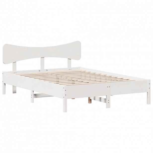 vidaXL Postel bez matrace bílá 140 x 190 cm masivní borovice