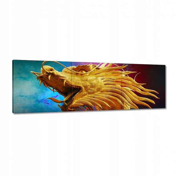 Obrazy 150x50 Zlatý čínský drak