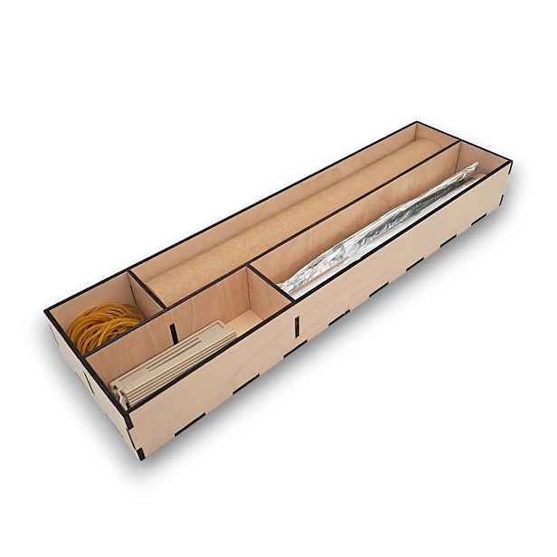 usporadejto.cz Organizér na folie/alobal, 4 přepážky do šuplíku, dřevěný VASKY 13 x 46 cm