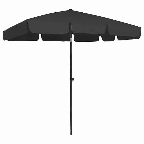 vidaXL Plážový slunečník černý 200 x 125 cm