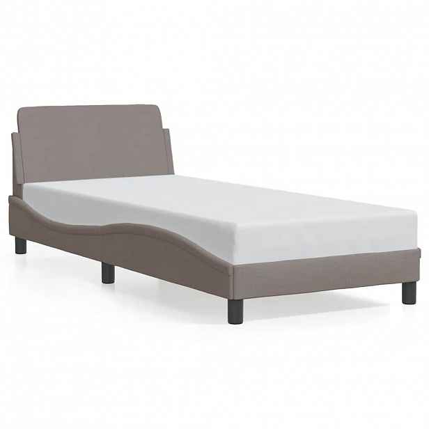 vidaXL Rám postele s čelem Dover taupe 90x190 cm textil