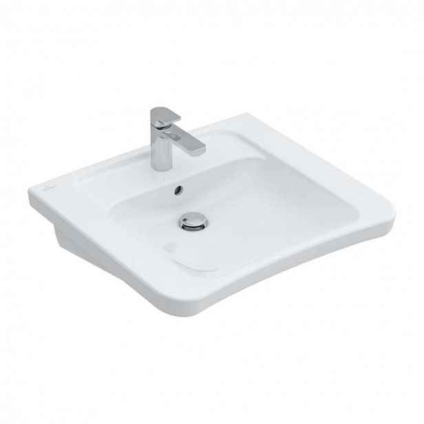 Villeroy & Boch ViCare - Umyvadlo 65x55 cm, s přepadem, otvor pro baterii, AntiBac, CeramicPlus, bílá 517867T2