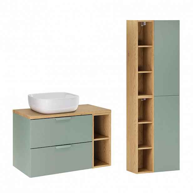 Petits-meubles KOUPELNOVÝ NÁBYTEK 80.6cm Oria 2er-Set Zelená
