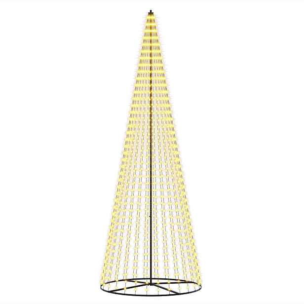 vidaXL LED vánoční strom 385 cm 1148 LED Teplá bílá Železo Černá