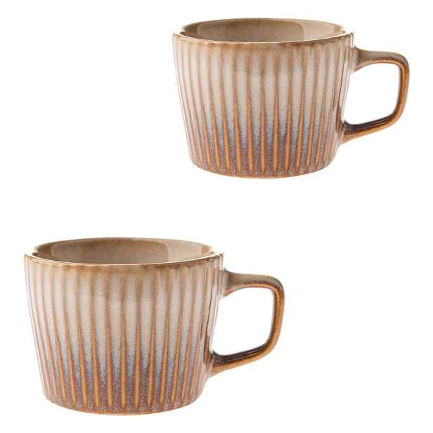 Béžové keramické hrnky v sadě 2 ks na cappuccino 190 ml Tone – Dakls