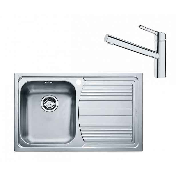 Franke - Set N82, nerezový dřez LLX 611/2 a baterie FC 3054.031, nerez/chrom 101.0650.595