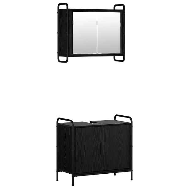 vidaXL Sada koupelnových skříněk 2 ks Černý dub 65,5 x 34 x 61 cm