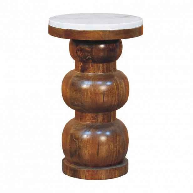Artisan Furniture NOČNÍ stolek s povrchem v sametově mokka, 1 zásuvka, horní přihrádka, tmavě hnědý