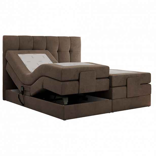 MKS POSTEL BOXSPRING VITTORIA 200/200 - Hnědá Samet - H3