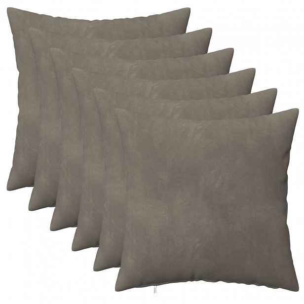 vidaXL Povlak na polštář 6 pcs HEERLEN Světle šedá 35 x 35 cm Samet